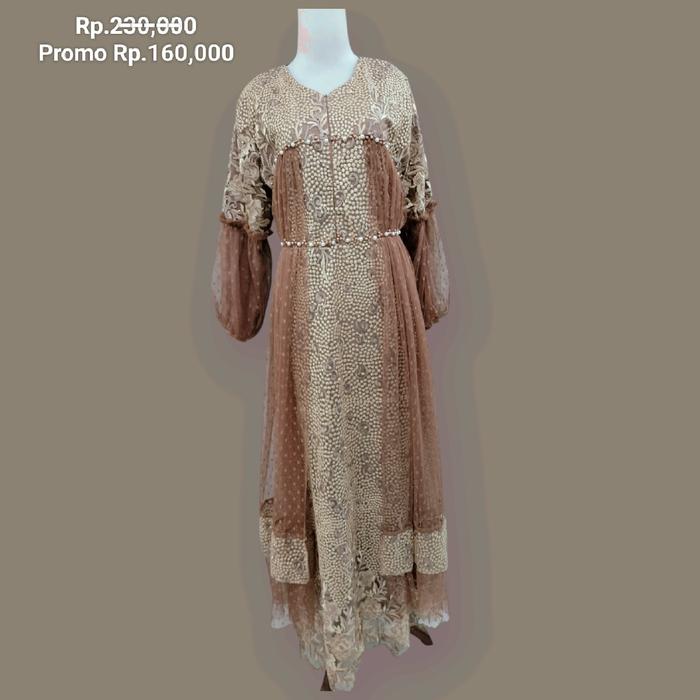 Yesaya dress brukat coklat