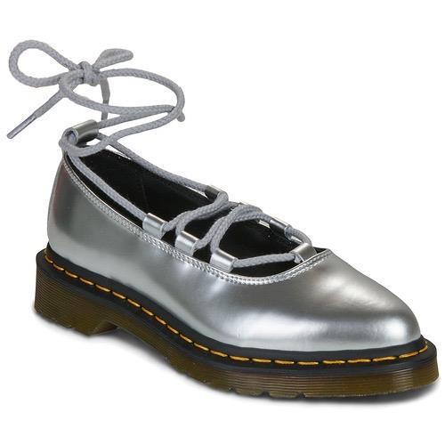 DR. MARTENS ELPHIE II BALLET SILVER METALLIC PATENT LAMPER LEATHER ORIGINAL BNIB