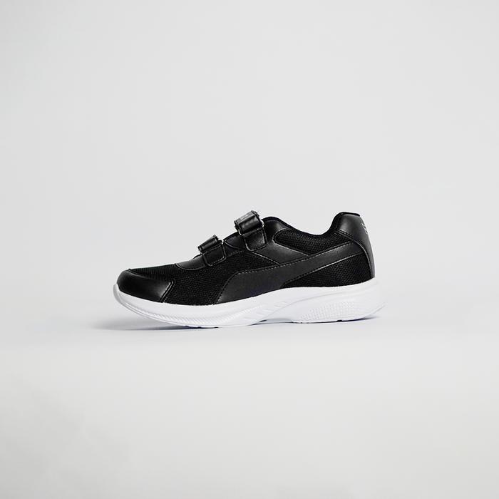 Sepatu Sekolah Hitam Putih Tanpa Tali Flymax