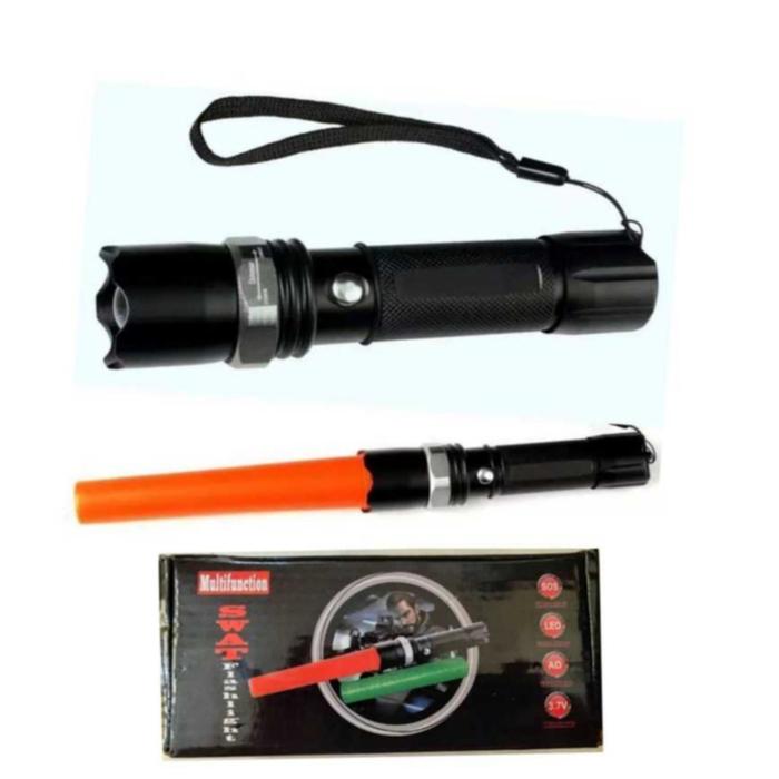 { OMG } SENTER POLICE SWAT LED FLASHLIGHT SENTER LALU LINTAS PARKIRAN 1 CONE PARKIR / SENTER LALU LI