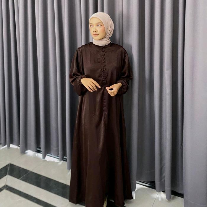 Laudya dress silk premium - Gamis wanita simpel dan elegan