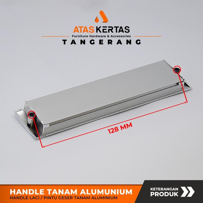 handle laci tanam alumunium silver - tarikan laci - tarikan tanam - handle tanam pintu sliding geser