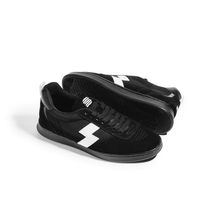 Saint Barkley Shoes Scalloway Hitam - Sepatu Suede Mesh Katun dengan Stiker Tambahan Ukuran 39-44