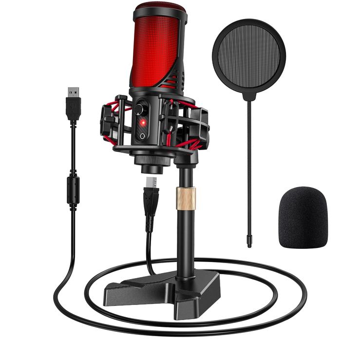 JAMELO Condenser Microphone Gaming USB Microphone Desktop Condenser
