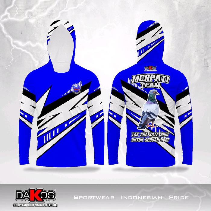 Jersey MERPATI TEAM/MERPATI BIRU Hoodie tangan panjang fullprint//Jersey merpati//baju merpati//kaos
