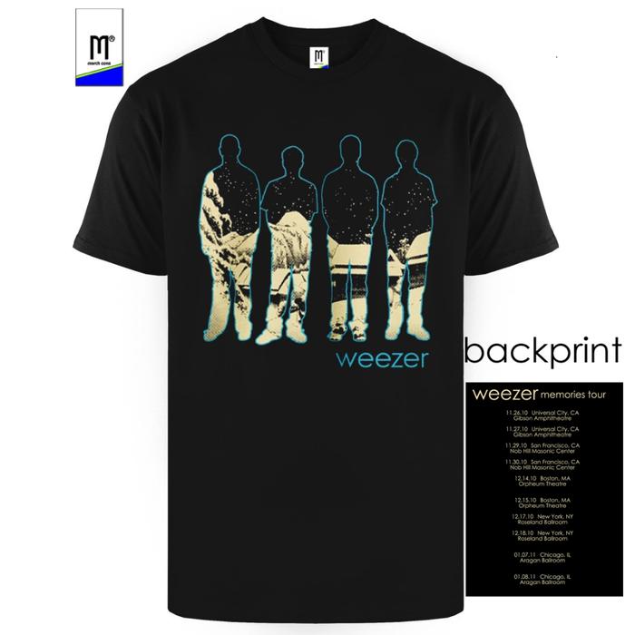 Kaos Built Up Band Musik Pakaian Weezer Memories Tour