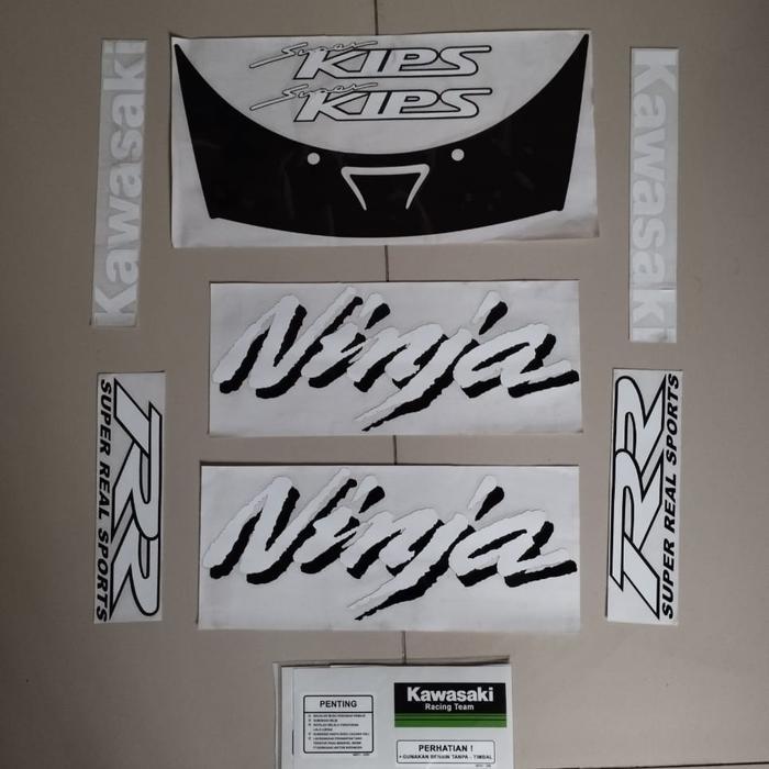 Stiker cutting ninja rr old tulisan putih dan stiker rangka ninja rr OSEAN