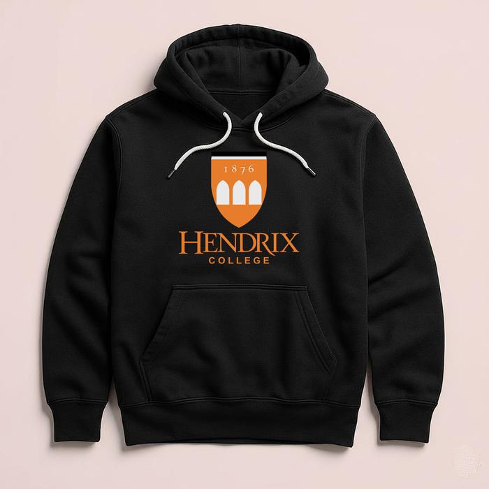 Hoodie HENDRIX College Arkansas Premium Fleece Cloth Sweater Jacket Hood Black Hitam