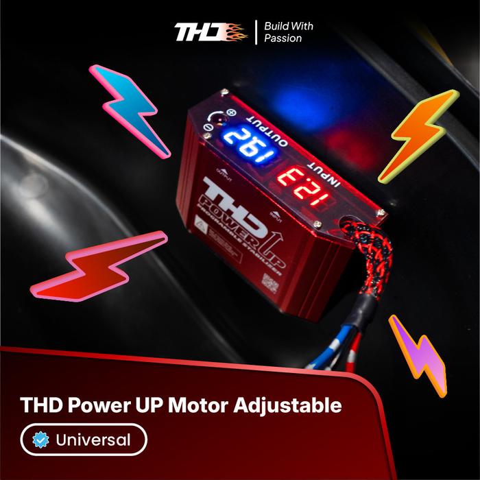 Power Up Motor Adjustable Universal Pengstabil Kelistrikan Motor Penguat Voltase Aki Motor Aki Anti