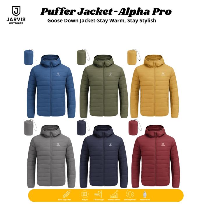 Jarvis Official- Puffer Jacket Alpha Pro Jaket Bulang Pria Premium  Goose Down Tebal Hangat Stylish 
