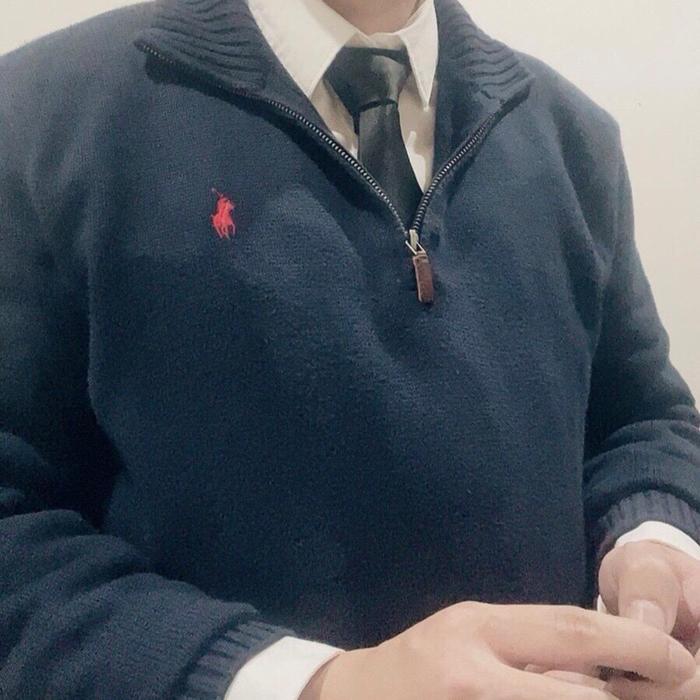Polo Ralph Lauren Classic Navy Half Zip Knit Sweater navy favorite color in 2026