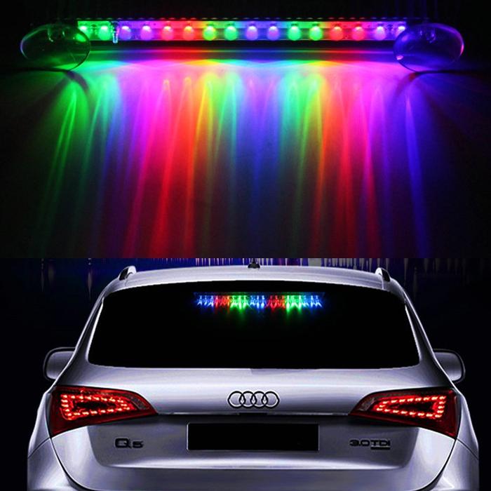 Lampu LED RGB Bagasi Mobil Stop Sein Lampu LED Rem dekorasi Tempel Kaca Belakang Mobil