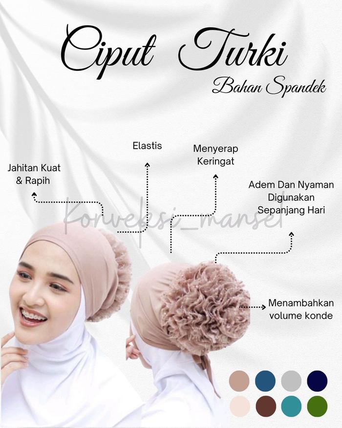 INNER TURKI KONDE BRUKAT NINJA TALI/ CIPUT TURKEY CEPOL KAOS BASIC/ DALEMAN HIJAB / INNER TURKI/INNE