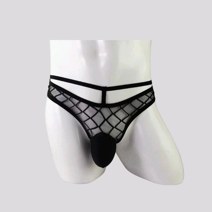 U 116 Gstring hitam cowok pria polyester spandek
