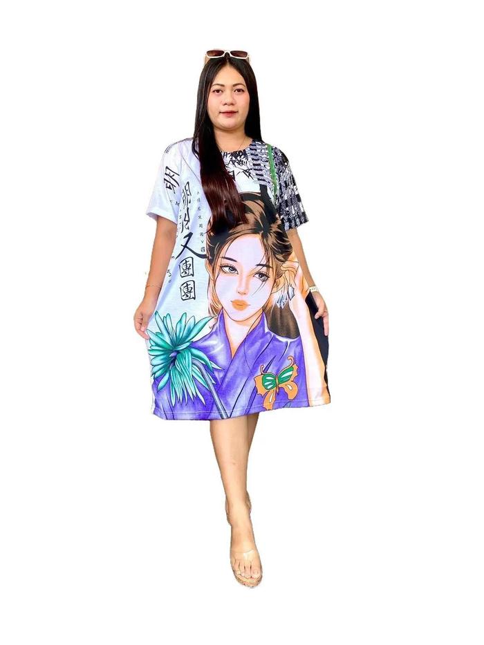 Daster kaos LD 120 Nyaman Tebal 1 PCS Motif Pendek Panjang Bumil Fit Kain Kerah Busui Lengan Hamil I