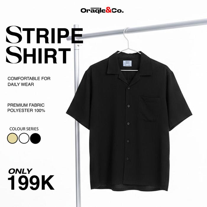 ORAQLE Kemeja Polos Lengan Pendek STRIPE Shirt