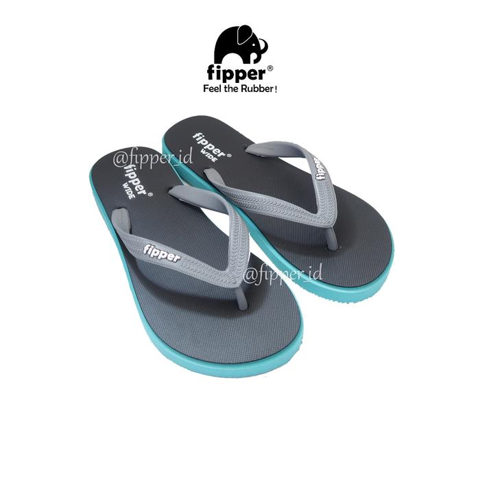 Sandal Fipper Wide Original for Man/Woman - Black/Turquoise/Grey(Dark)