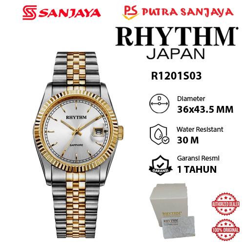 Jam Tangan Wanita RHYTHM R1201S06 / R1201S03 Original Garansi Resmi 1  tahun Stainless Steel