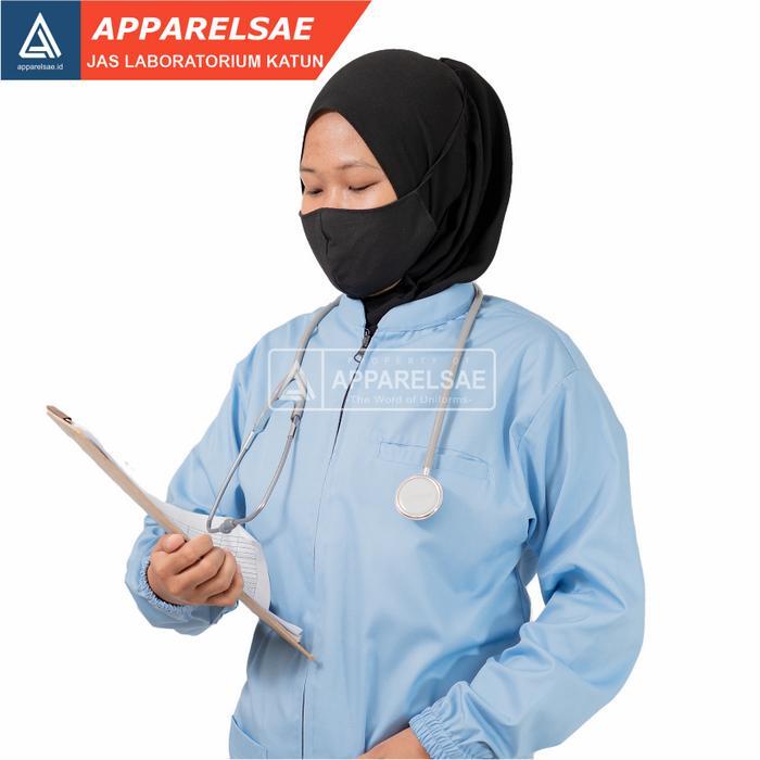 Terlaris Jas Lab Warna Jas Laboratorium Warna Biru Lengan Panjang Karet Good Quality