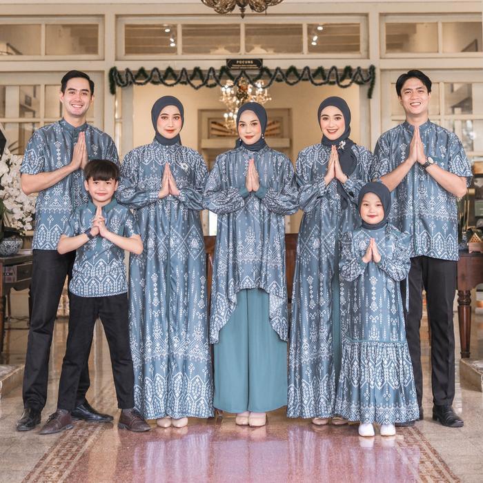 Virsya Family Set Lebaran Sarimbit 2025 Kondangan Keluarga Muslim Dress Oneset Gamis Panjang Cantik 