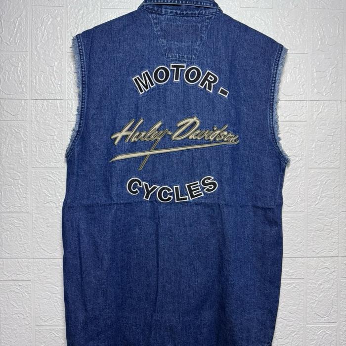 HARLEY-DAVIDSON DENIM MOTORCYCLE VEST M/VEST DENIM/SECOND BRAND/VEST SECOND