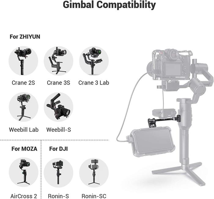 SmallRig Adjustable Monitor Mount for DJI RONIN-S  RONIN SC ZHIYUN CRANE 3CRANE 3S  WEEBILL S MOZA A