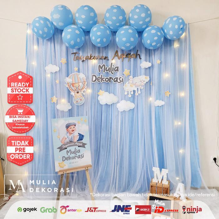TERPERCAYA Dekorasi Backdrop Photobooth Syukuran Tasyakuran Aqiqah Ulang Tahun Khitan Anak 4 7 Bulan