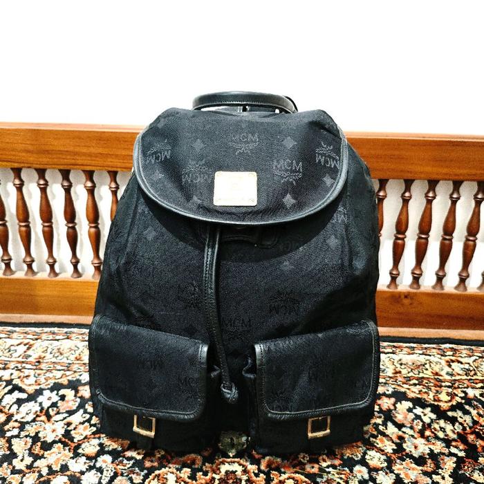 tas ransel serut mcm warna hitam