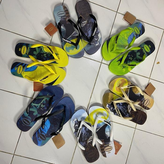 Havaianas Sandal Jepit Pria Wanita Motif Camo dan Neon Warna Kuning Biru Hitam Putih Nyaman untuk Sa
