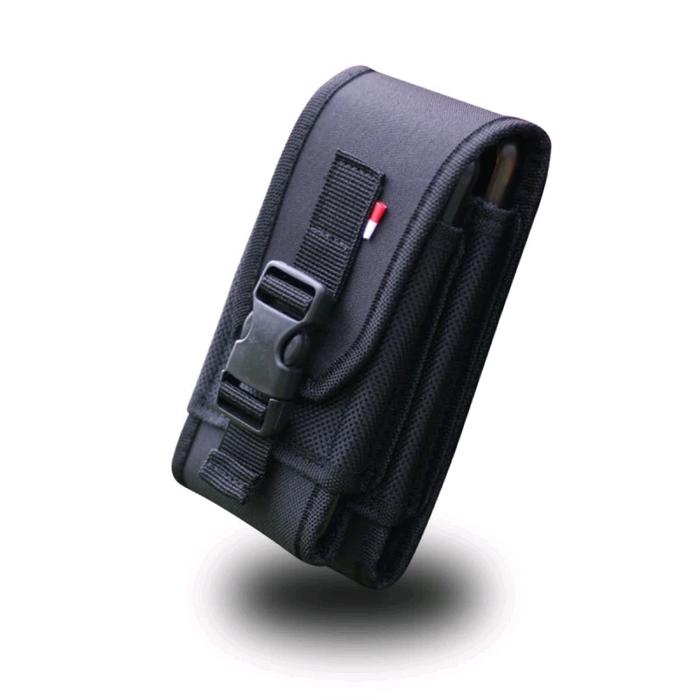 Tempat Hp Pinggang 6,8 inch Hitam Kanvas - TH51