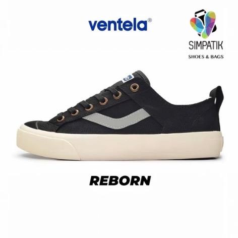 Sepatu Vantela Reborn Black Natural Sneakers Casual Shoes Pria Wanita Size 36-42