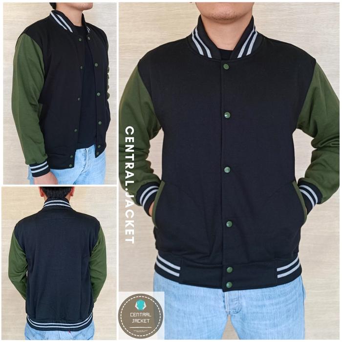 Jacket Varsity Baseball Pria - Baseball Fleece Casual Pria - Jacket Model Polos