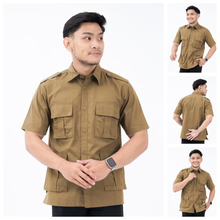 CARGO TANGAN PENDEK/ KHAKI/ PRABOWO  /  LAPANGAN/ KERJA/KEMEJATACTICAL Panjang / DINAS/ CARDINAL/ Fo