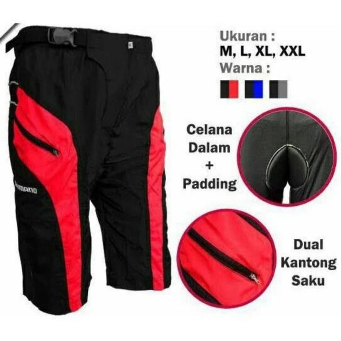 Celana Sepeda Padding Pendek Olahraga Pria Model Trompet