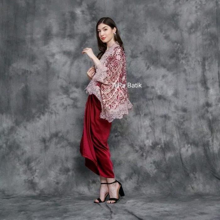 Cape Brukat Motif | Bolero Motif | Outer Batik | Batik Viscose Aira Cardigan Trend Loose-Fitting