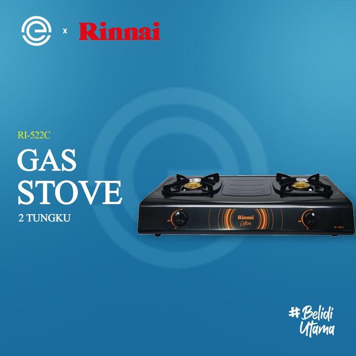 RINNAI Kompor Gas Teflon 2 Tungku RI-522C