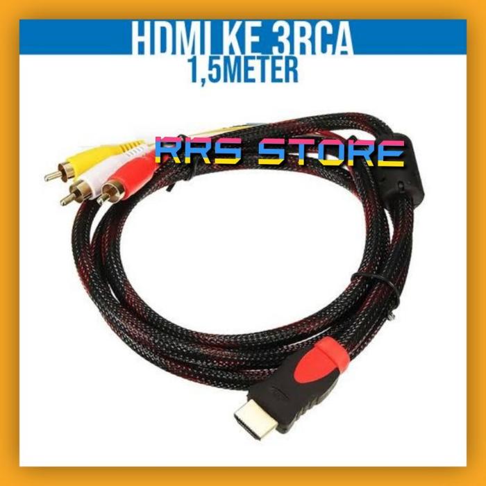 kabel converter hdmi to 3Rca HDMI Ke 3 RCA AV Audio Video Kabel Kabel Adaptor Mengkonversi Kabel For