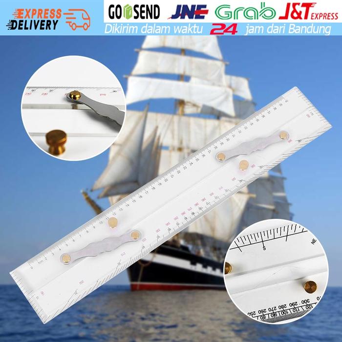 Mistar Jajar Peta 450mm / 600mm Navigation Parallel Ruler Marine Ruler