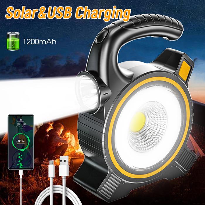 Terlaris, Lampu Kerja LED COB Lentera Portabel Tenaga Surya Senter