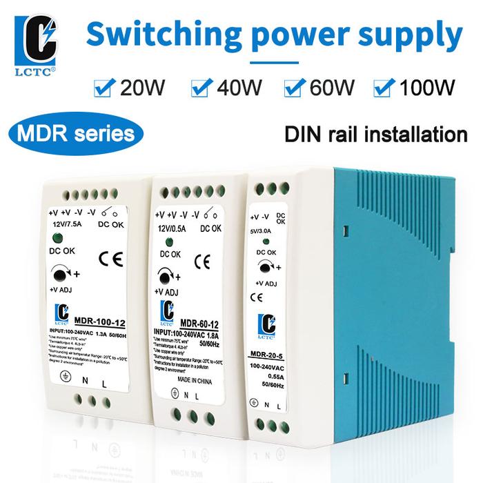 LCTC Switching Power Supply 5V 12V 24V 48V Power Supply MDR-20W 60W
