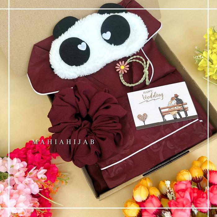 Hampers Piyama Set Bahan Embos KATUN Hemat & Lengkap untuk Kado Pernikahan Ulang Tahun Wisuda dengan