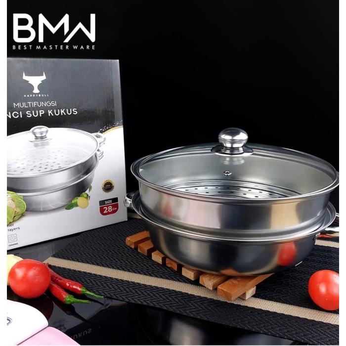 Panci Kukus Dandang Sup Steamer Dimsum 2 Susun Premium