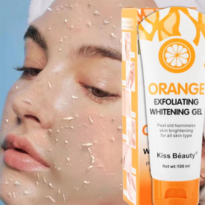 Kiss Beauty Exfoliating Gel Face Eksfoliasi Wajah Blackhead Cleaner Orange Exfoliating Whitening Gel