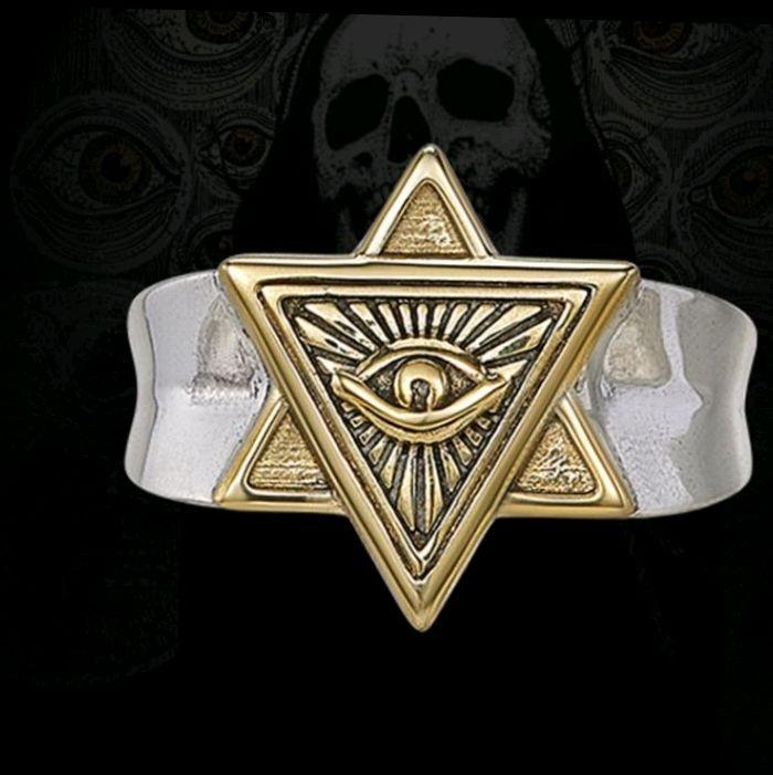 Cincin mata iluminati /iluminati eye logam alloy paduan S925 allzide