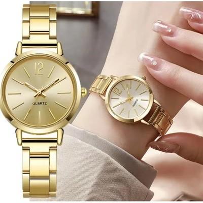 Jam Tangan Wanita Rantai Emas Gold Watch Chain Jam Tangan Besi Rantai Jam Cewek Rantai Besi Jam Rant
