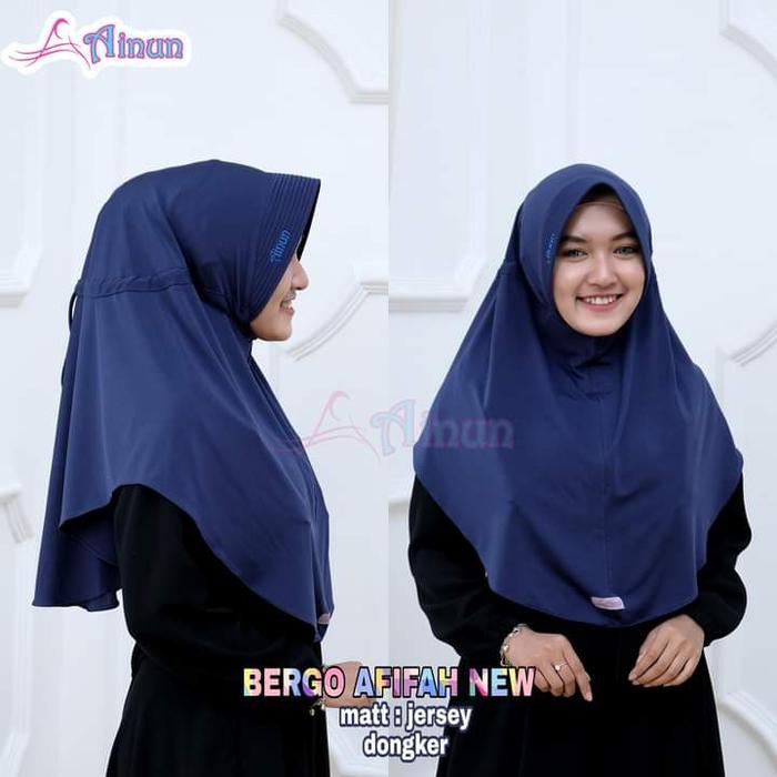 Baru Hijab Ainun Bergo Afifah standar Kerudung Serut Jersey Premium