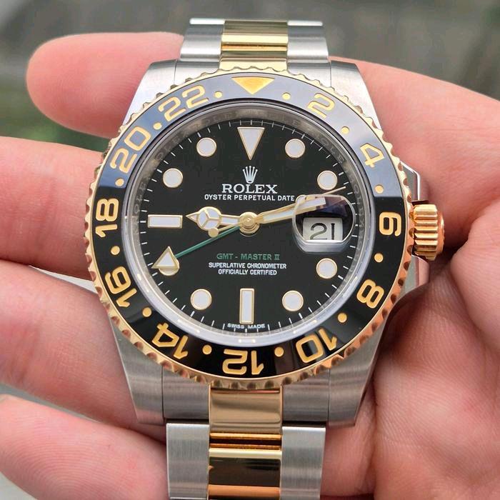 JAM TANGANROLEX GMT MASTER II TWO TONE AUTOMATIC 116713LN-0001 40MM