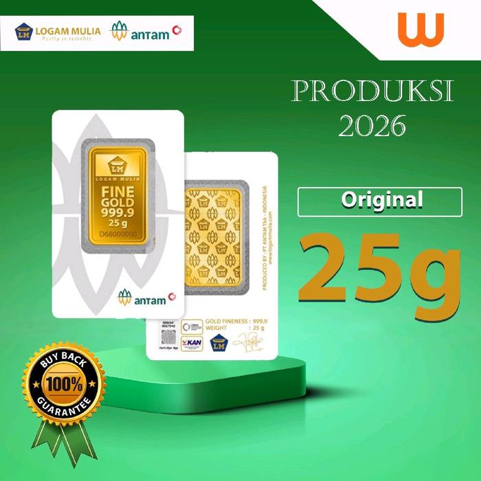 25 GR (GRAM) GOLDBAR/LOGAM MULIA/LM/EMAS BATANGAN ANTAM BERSERTIFIKAT LBMA