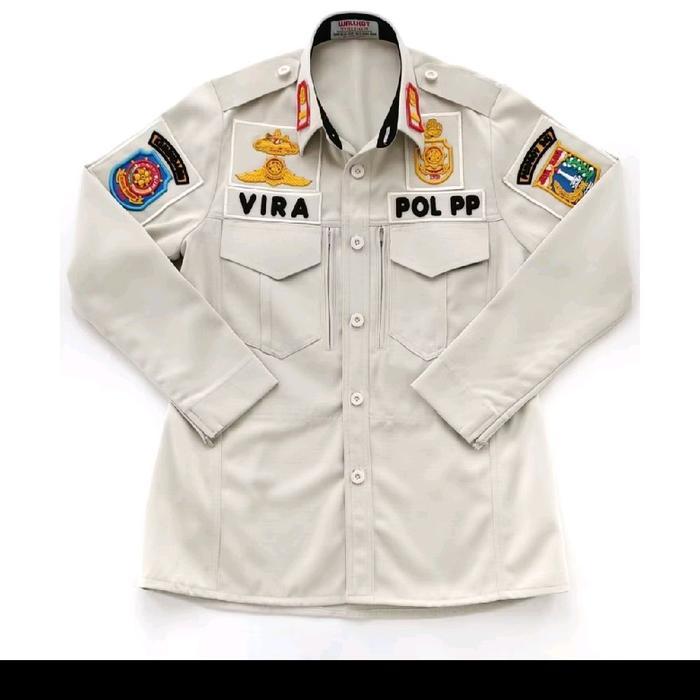 Kemeja Cream Satgas Satpol PP Terbaru Best Quality untuk Pria Baju Profesional