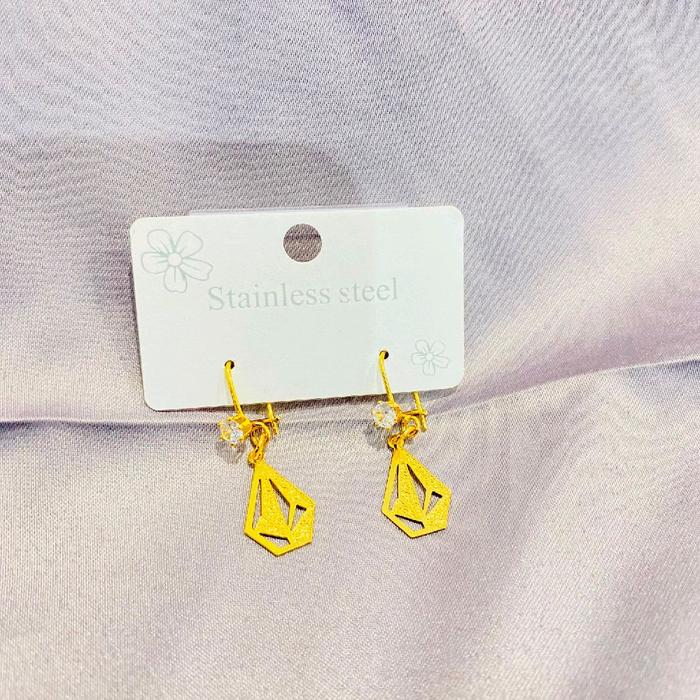 Set Kalung dan Anting Titanium Volcom Anti Karat dan Anti Luntur